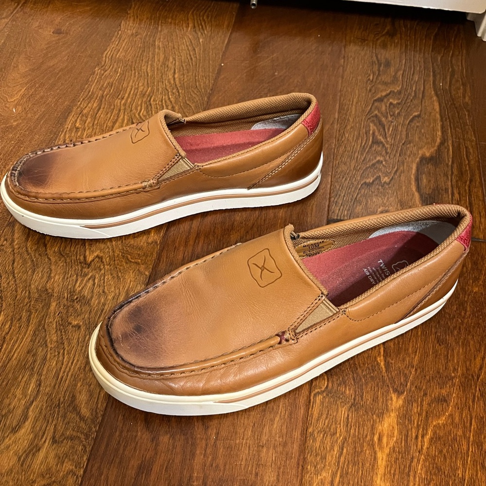 EUC Twisted X Men's Brown Leather Slip-Ons - Picture 6 of 9